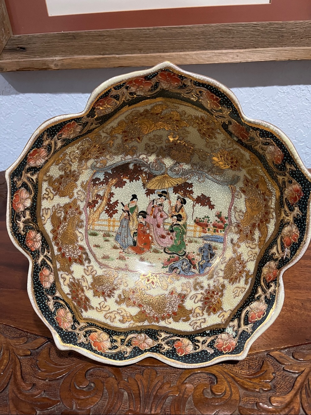 Vintage Satsuma-style ceramic bowl